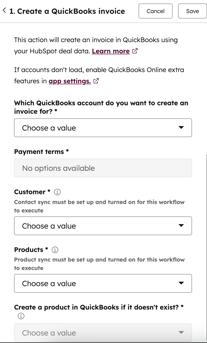 Use QuickBooks actions in workflows