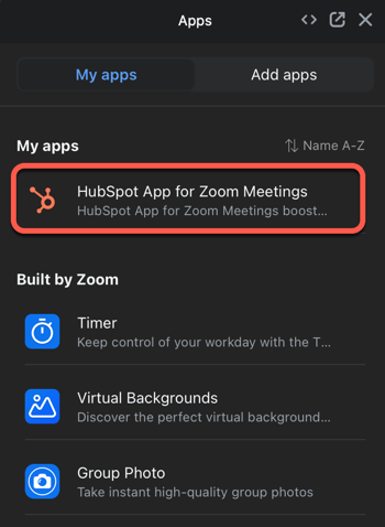 connected-apps-zoom-hubspot-app