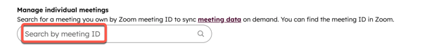 screenshot showing the Zoom meeting settings in HubSpot