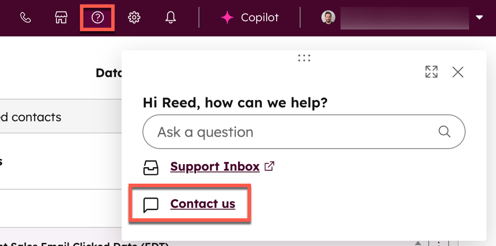 Get help with HubSpot