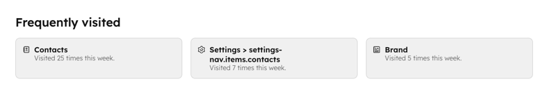 Frequently visited records that you can click.