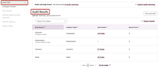 screenshot showing the results of an audit in Smart Transfer.