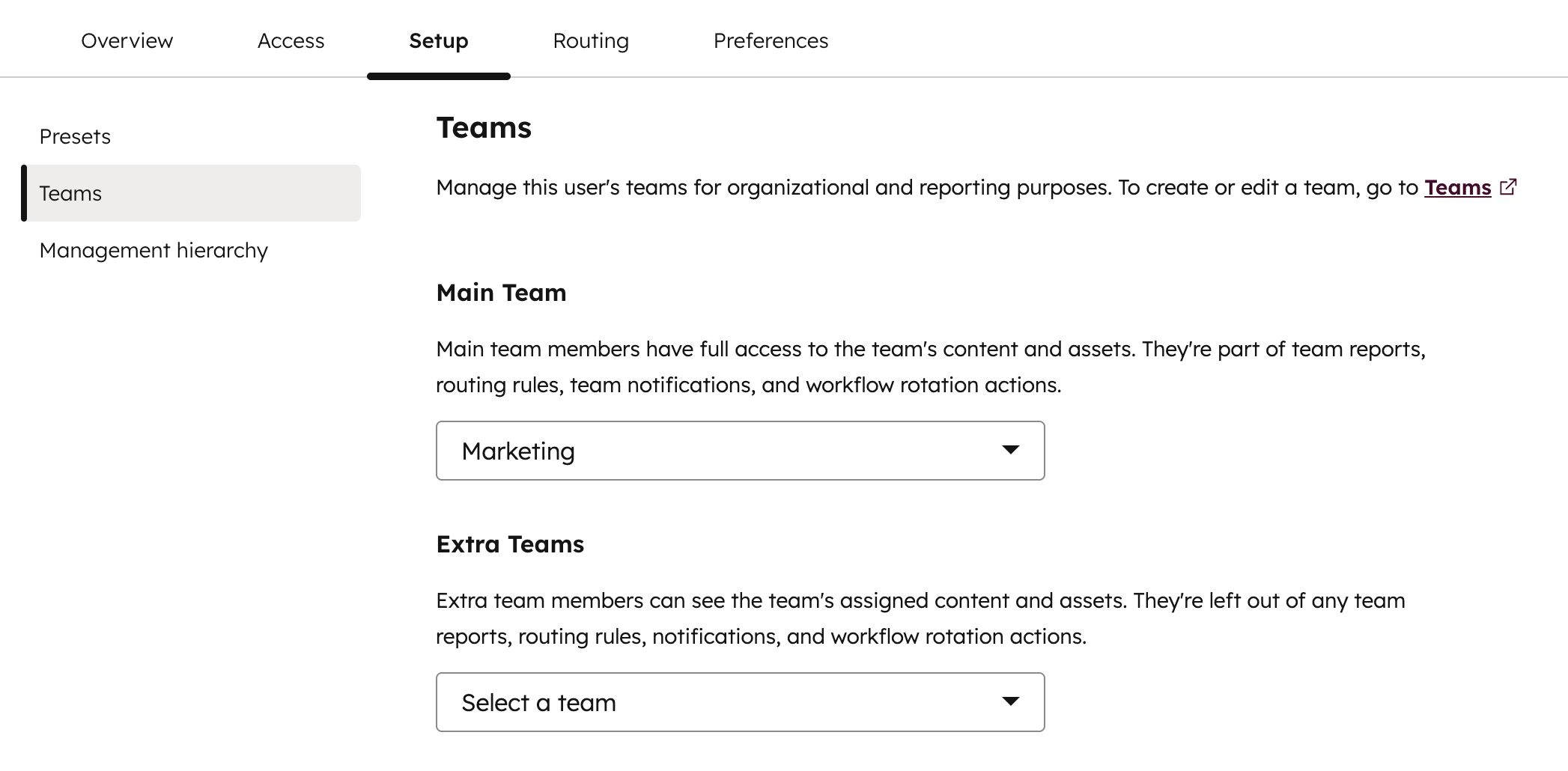 Create and manage teams
