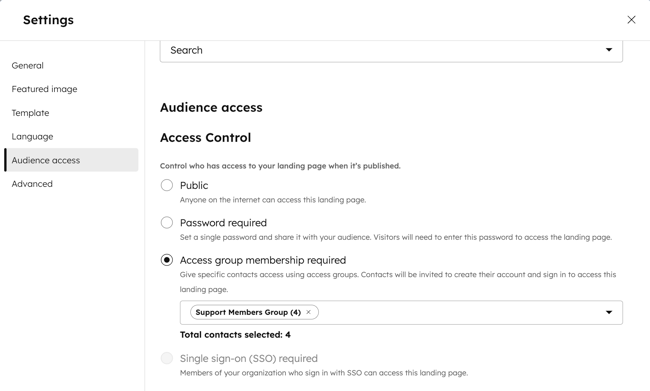 website-and-landing-pages-content-editor-audience-access