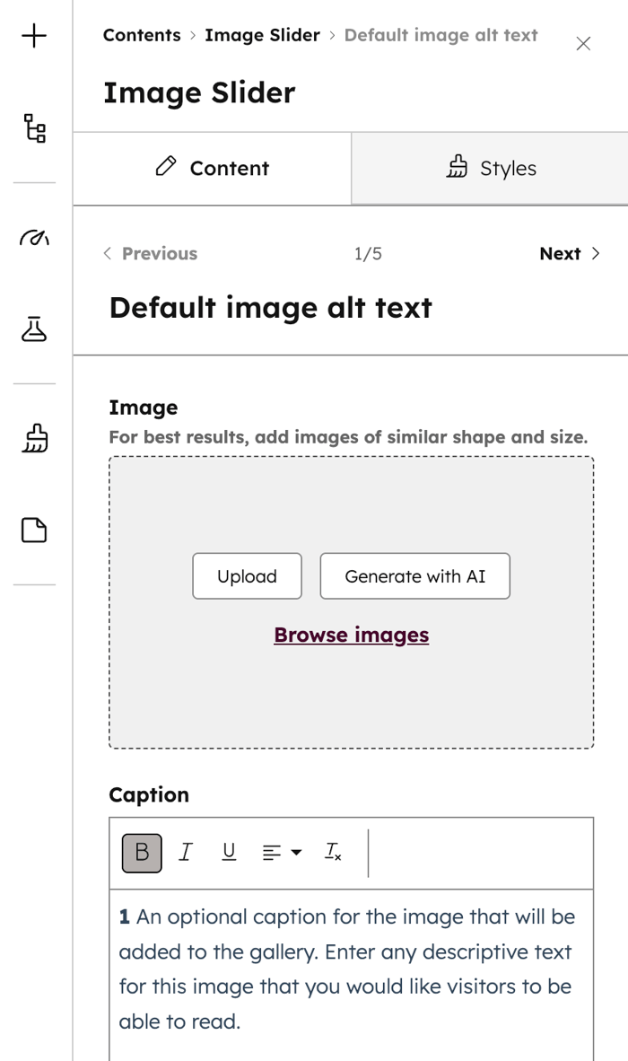 Use image slider modules