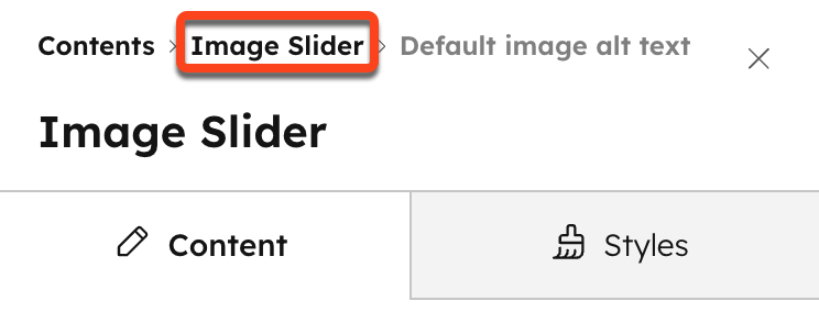 Use image slider modules