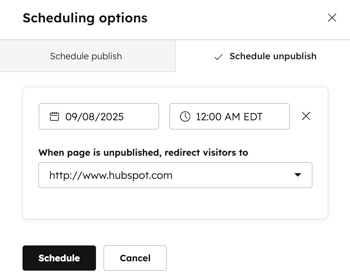 website-and-landing-pages-schedule-unpublish