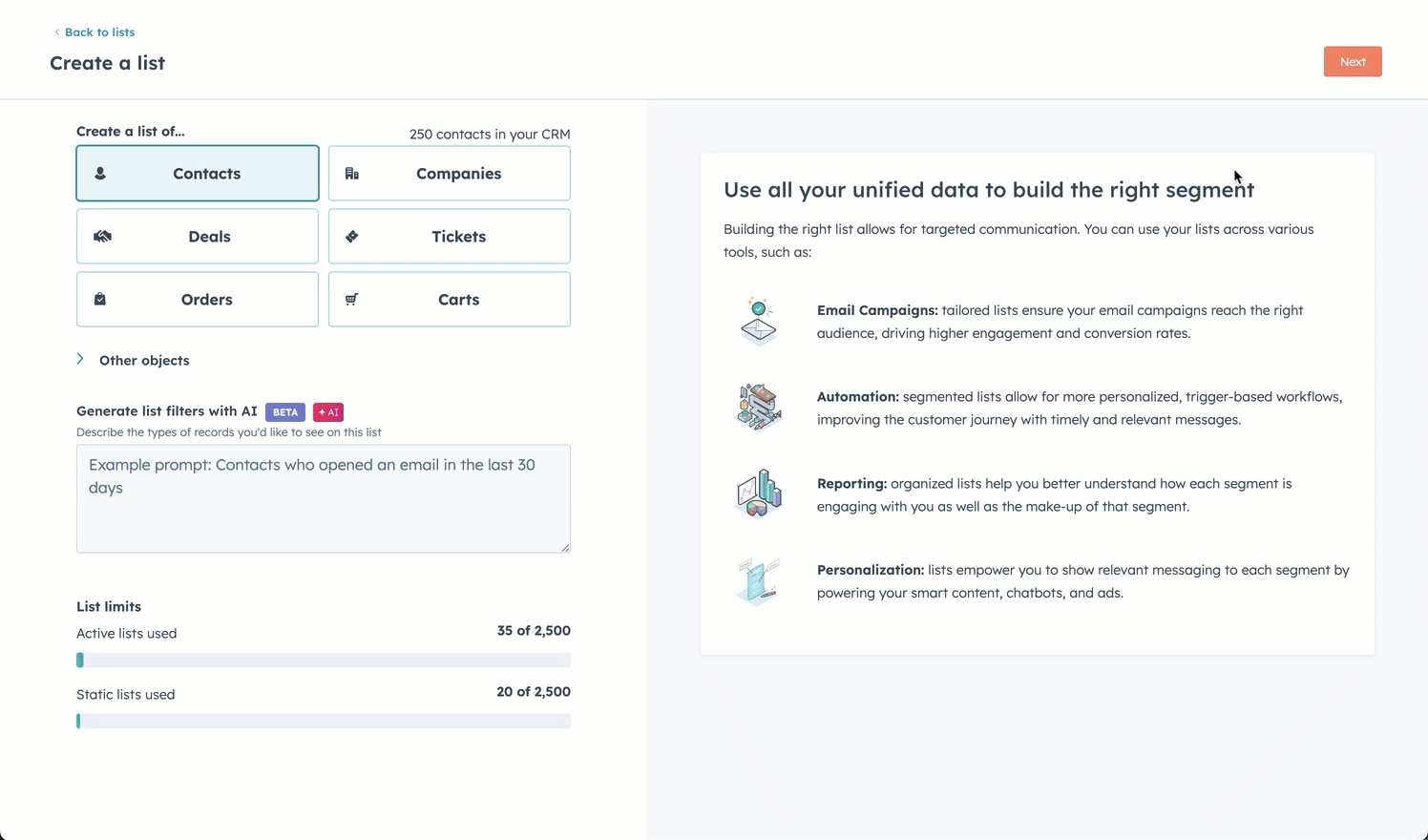 GIF demonstrating how to create a list of cloned records in HubSpot by filtering for 'Record source' and selecting the 'Record Clone' value