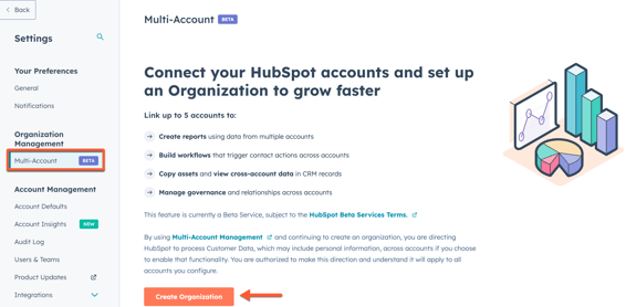Multi-Account Management settings screen