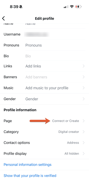 Verify instagram business page