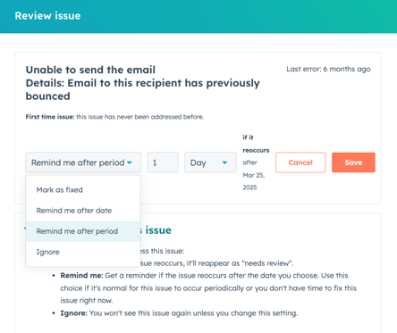 actions on issue