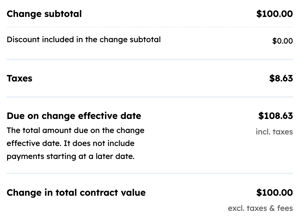 Modifier les paramètres du sous-total de la taxe sur le devis dans l’éditeur de devis HubSpot