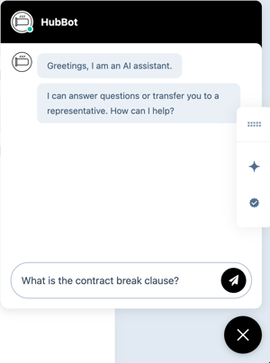 Closing agent chat window with a message input field and a send button.