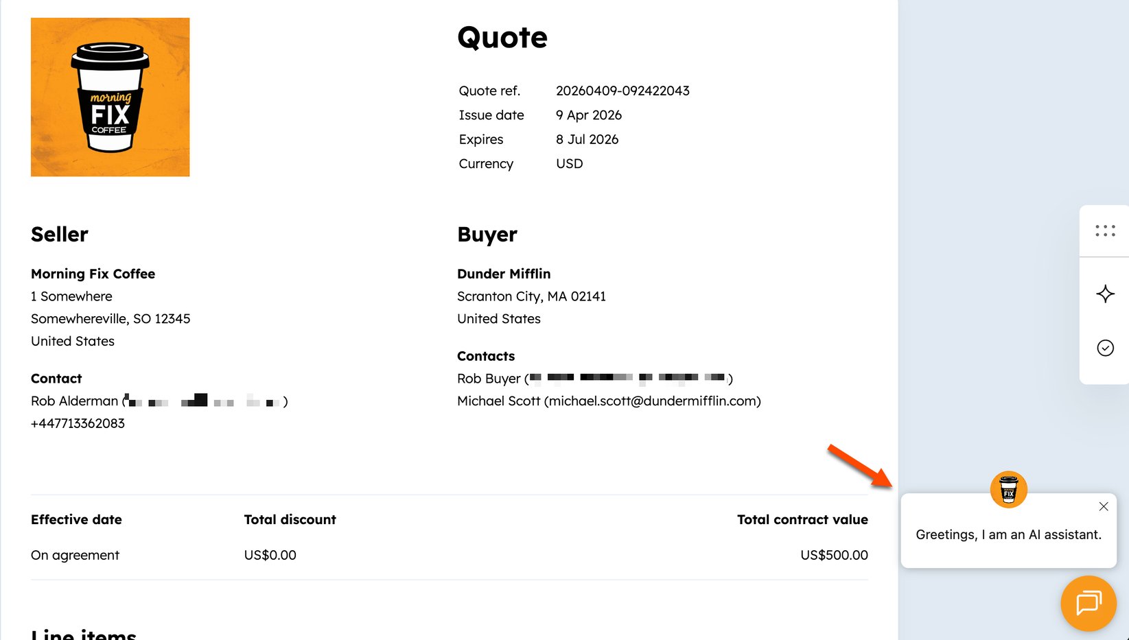 Create and send quotes