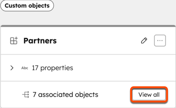 Link "Alle benutzerdefinierten Objekte anzeigen" in den Datenmodelleinstellungen
