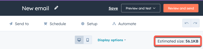 Review and decrease the size of marketing emails