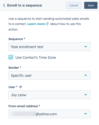 enroll in sequence
