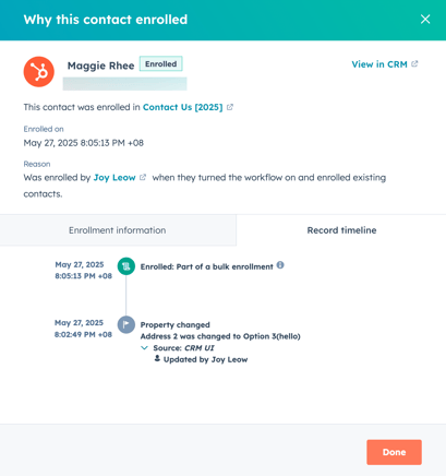 enrollment details