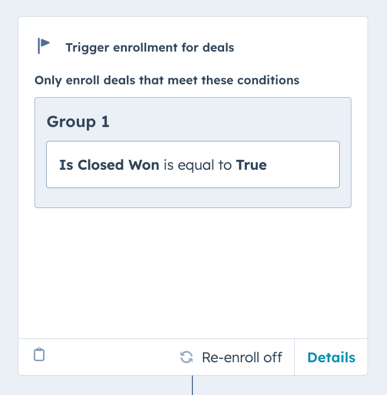 enrollment trigger box deal workflow