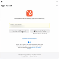 enter-email-for-using-apple-id-in-hubspot