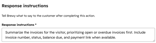Customer agent response for invoice-related questions in HubSpot