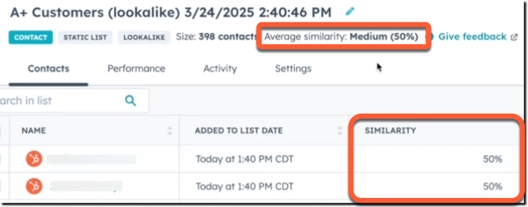 lookalike-contact-similarity
