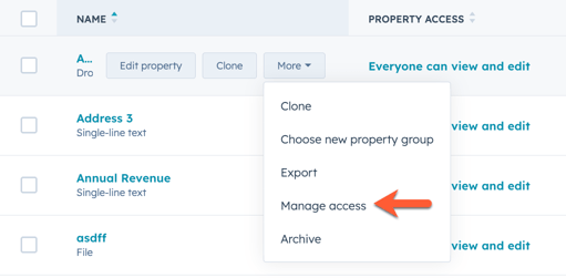 manage property access