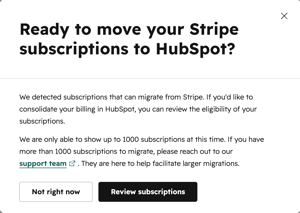 Review subscription migration settings and status