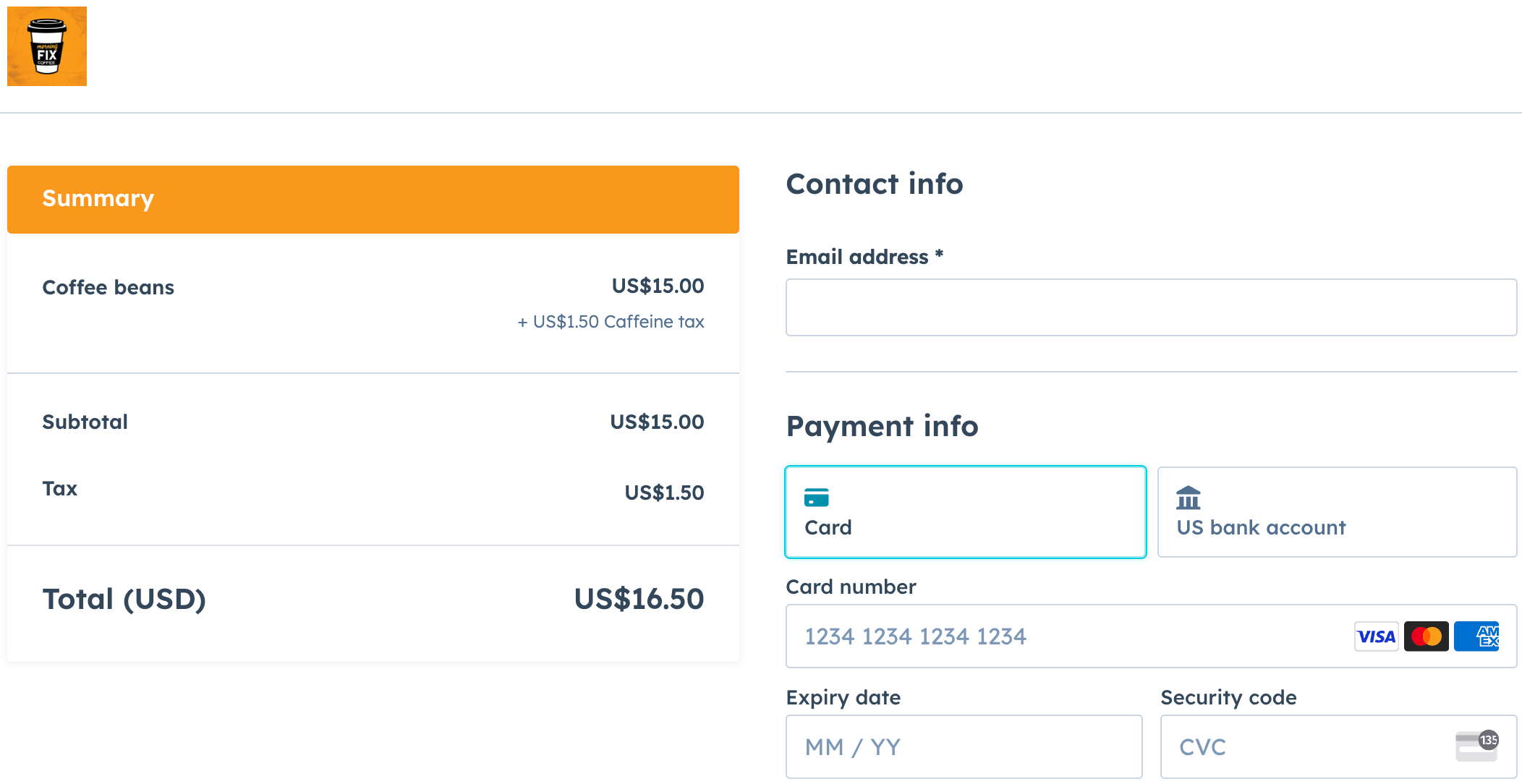 The preview screen for a payment link, showing how the checkout page will appear on desktop and mobile devices.