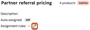 Edit assignment rules for the selected price book