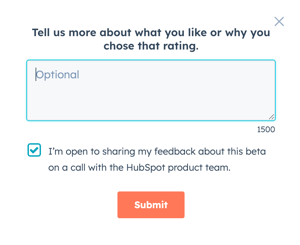 Feedback comments text box