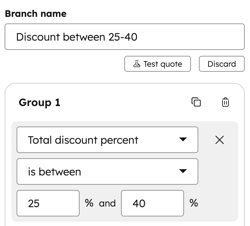 Workflow für die Angebotsgenehmigung mit Filterbedingungen für Verzweigung 1 basierend auf Angebotseigenschaften