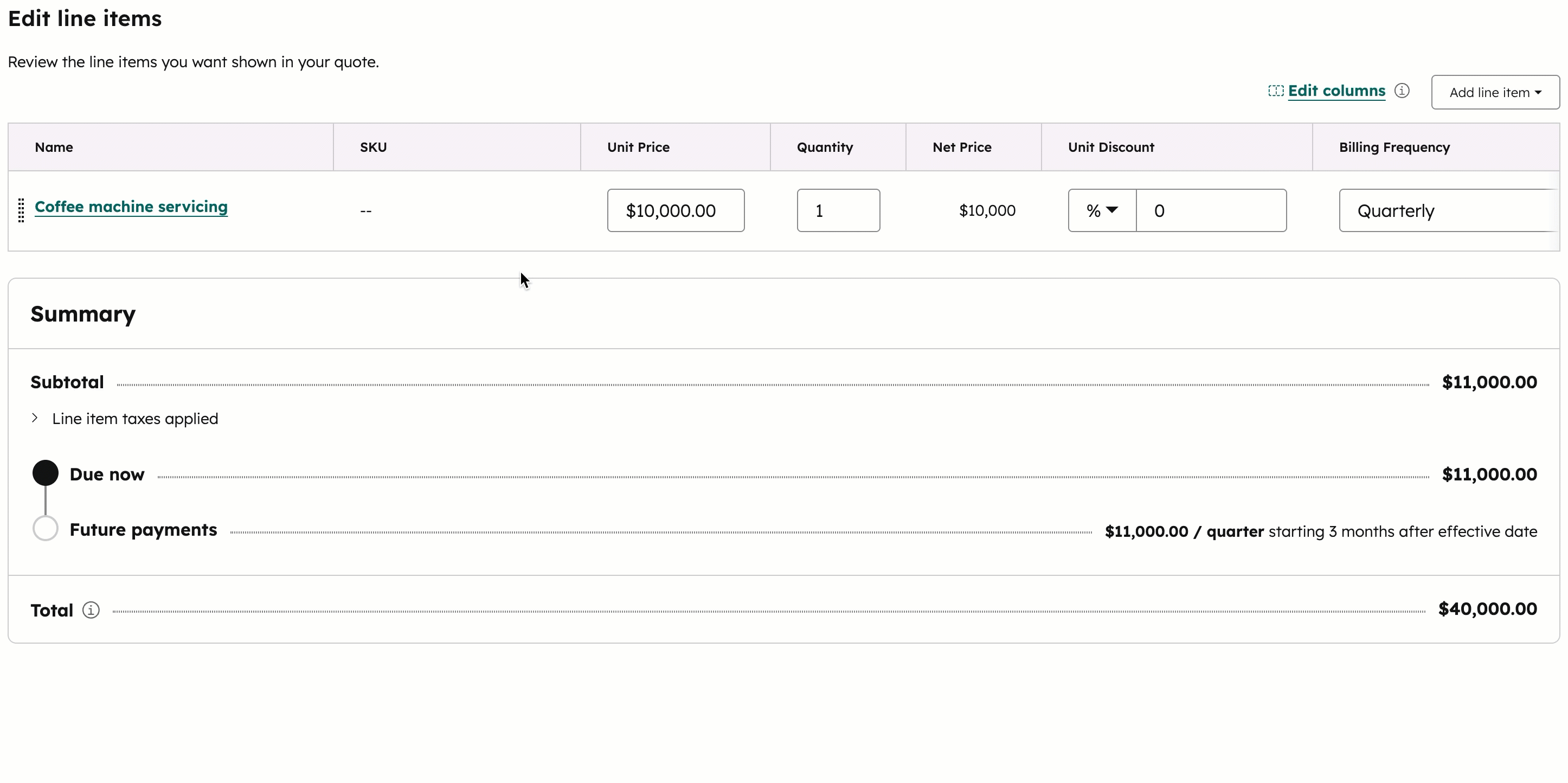 Create and send quotes