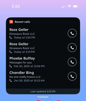 recent-calls-widget-screenshot