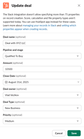 screenshot showing example of action