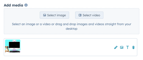 Social composer showing options to add media to the post.