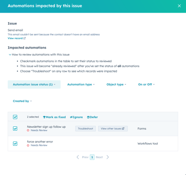 troubleshoot or view other issues