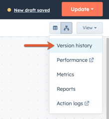 version history button top right