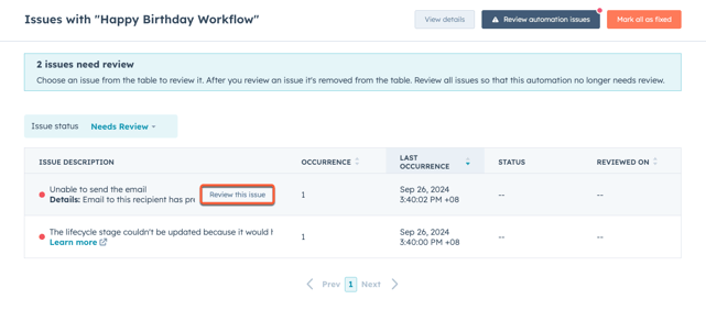 workflow issue