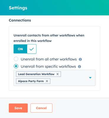 workflow setting connections