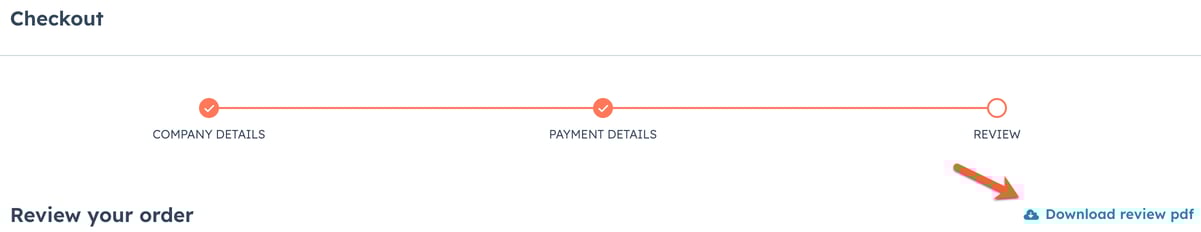 screenshot showing the Download review pdf link