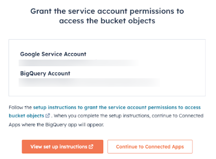 screenshot showing where to grant service account permissions