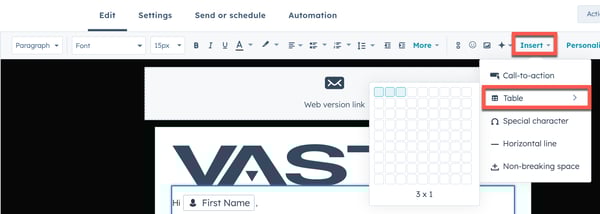 insert-table-in-classic-marketing-email-editor