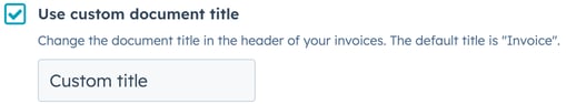 Screenshot of the 'Use custom document title' setting.