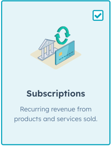 HubSpot import process: Interface showing 'Subscriptions' selected as the object type to import.
