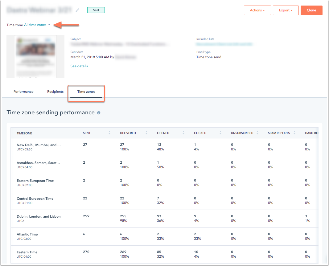 Schedule emails based on your recipients' time zones