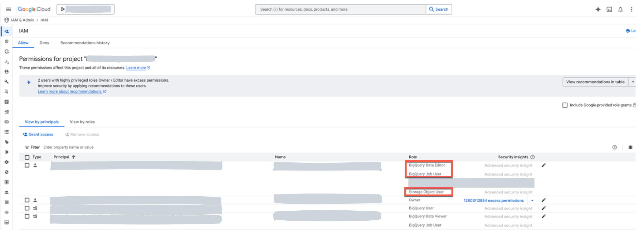 google-cloud-account-permissions-for-big-query-integration-data-out