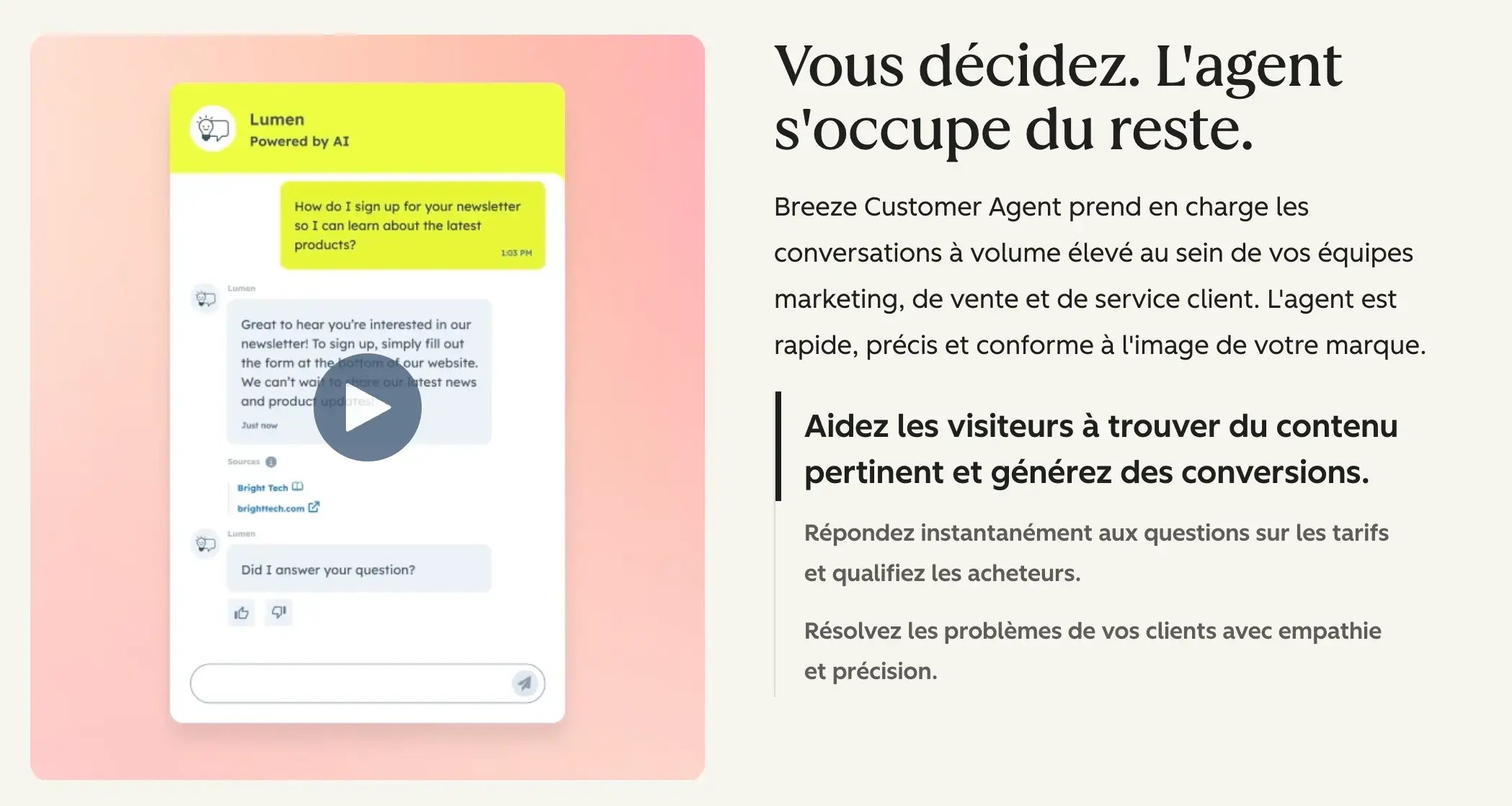 Lagent IA Breeze Customer Agent de HubSpot