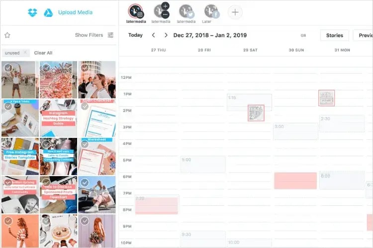 Later Instagram Marketing Dashboard