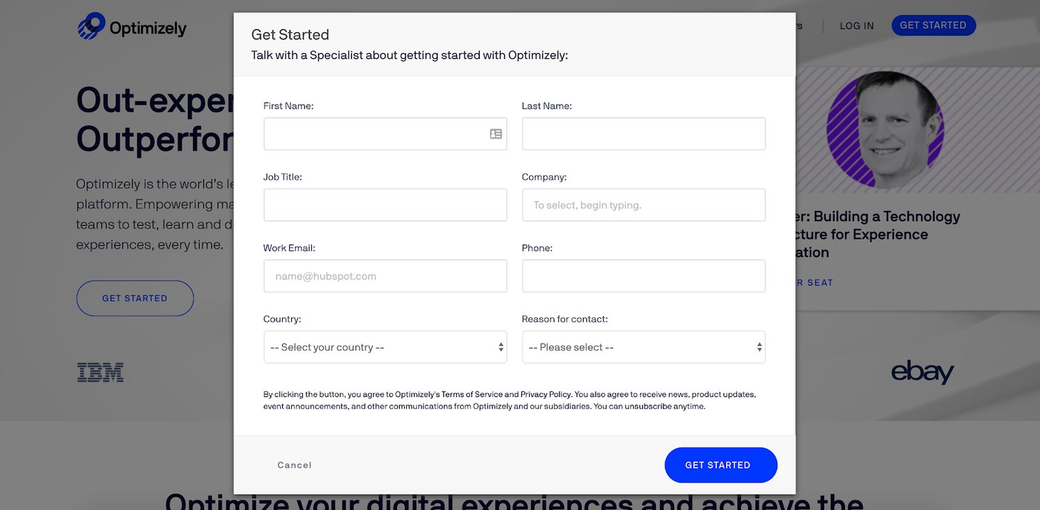 optimizely-lead-generation-form